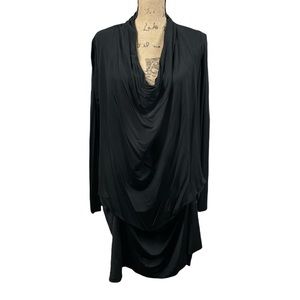 All Saints Black Adjustable Tunic Top